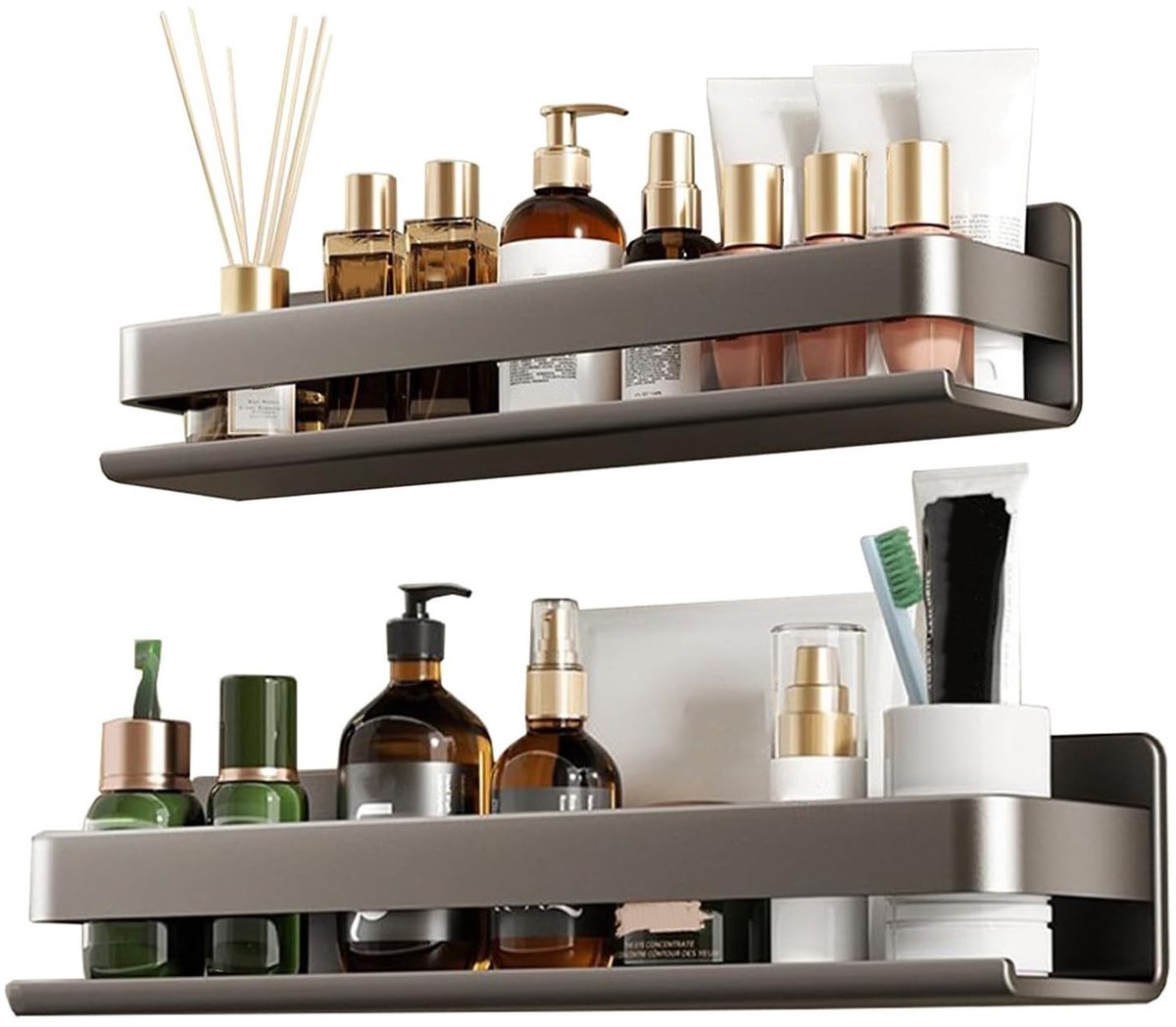 Omgoods - 2-Pack RVS Douchecaddy Wandplanken voor Badkamer