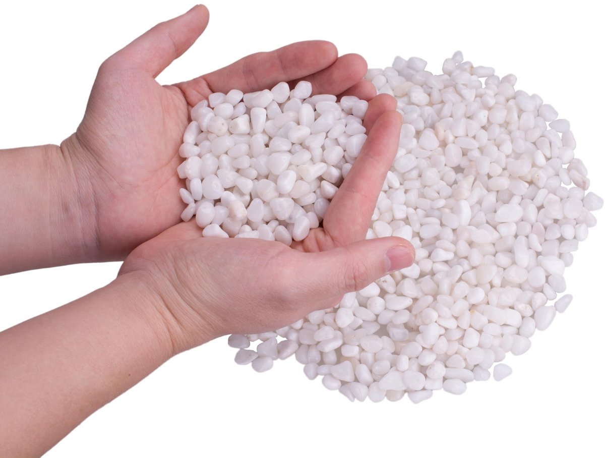 Omgoods - Natuurlijke Gepolijste Kiezels voor Decoratie - 2,7 kg Wit