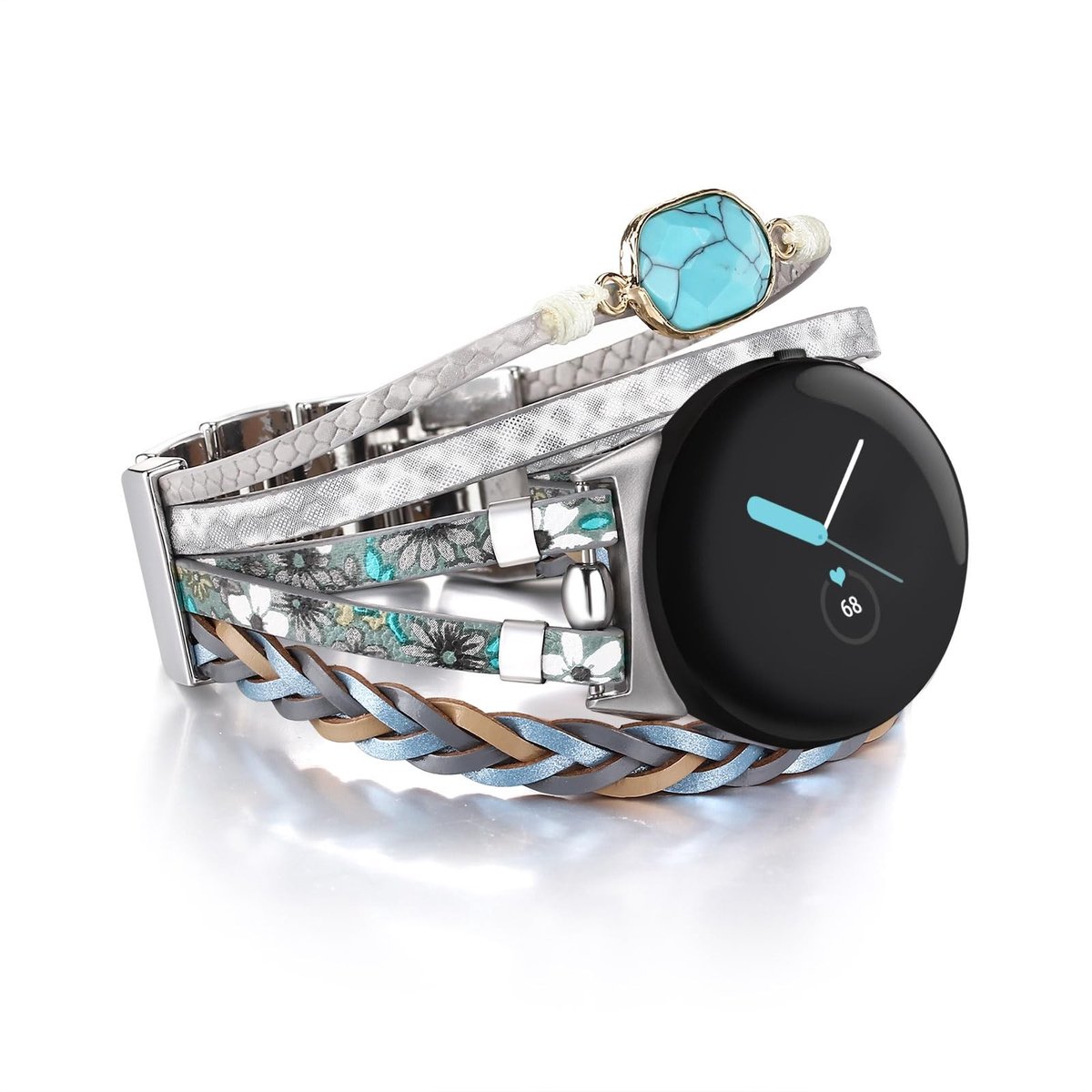 Omgoods - Boho Horlogeband voor Google Pixel Watch, Leer en Kralen