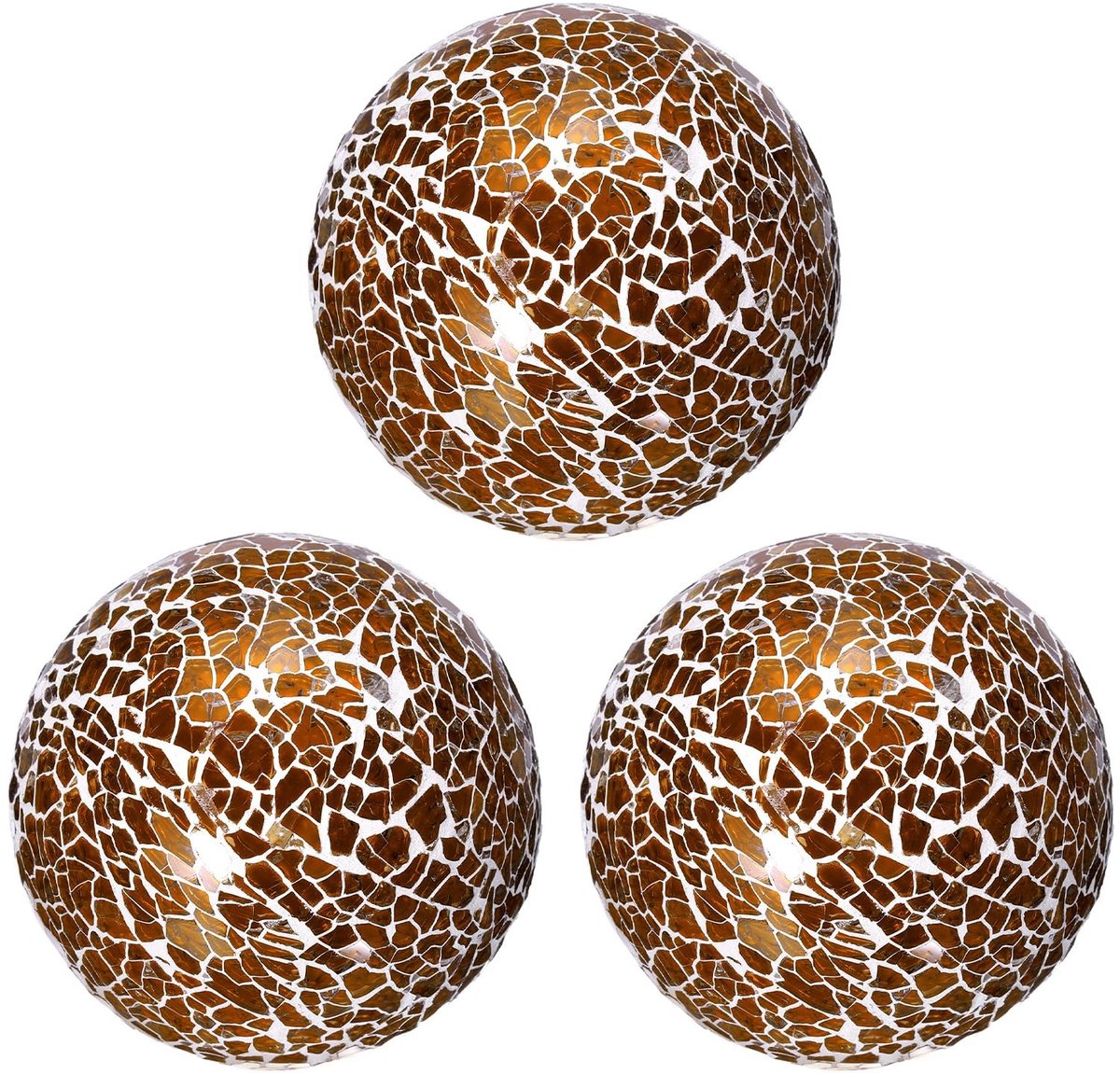 Omgoods - Set van 3 Decoratieve Glazen Bollen, 8 cm