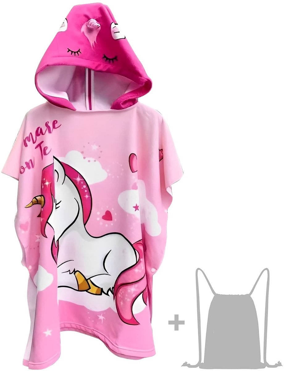 Omgoods - Ultra Zachte Microvezel Poncho Handdoek voor Kinderen