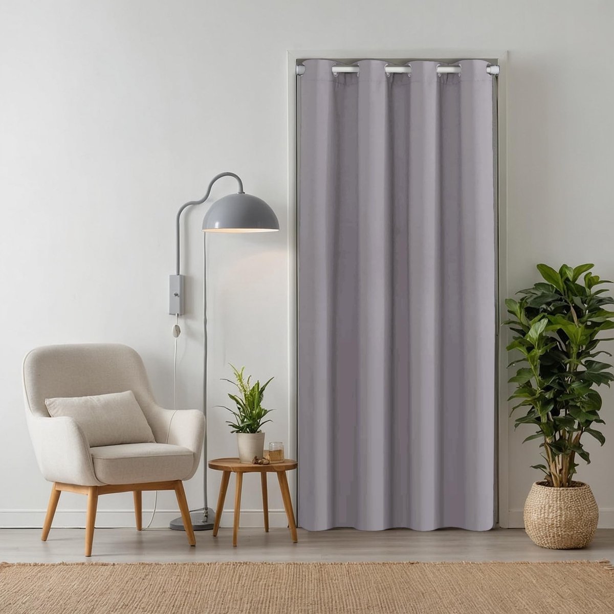 Omgoods - Thermische Deur Gordijn in Lichtgrijs, 195 x 150 cm