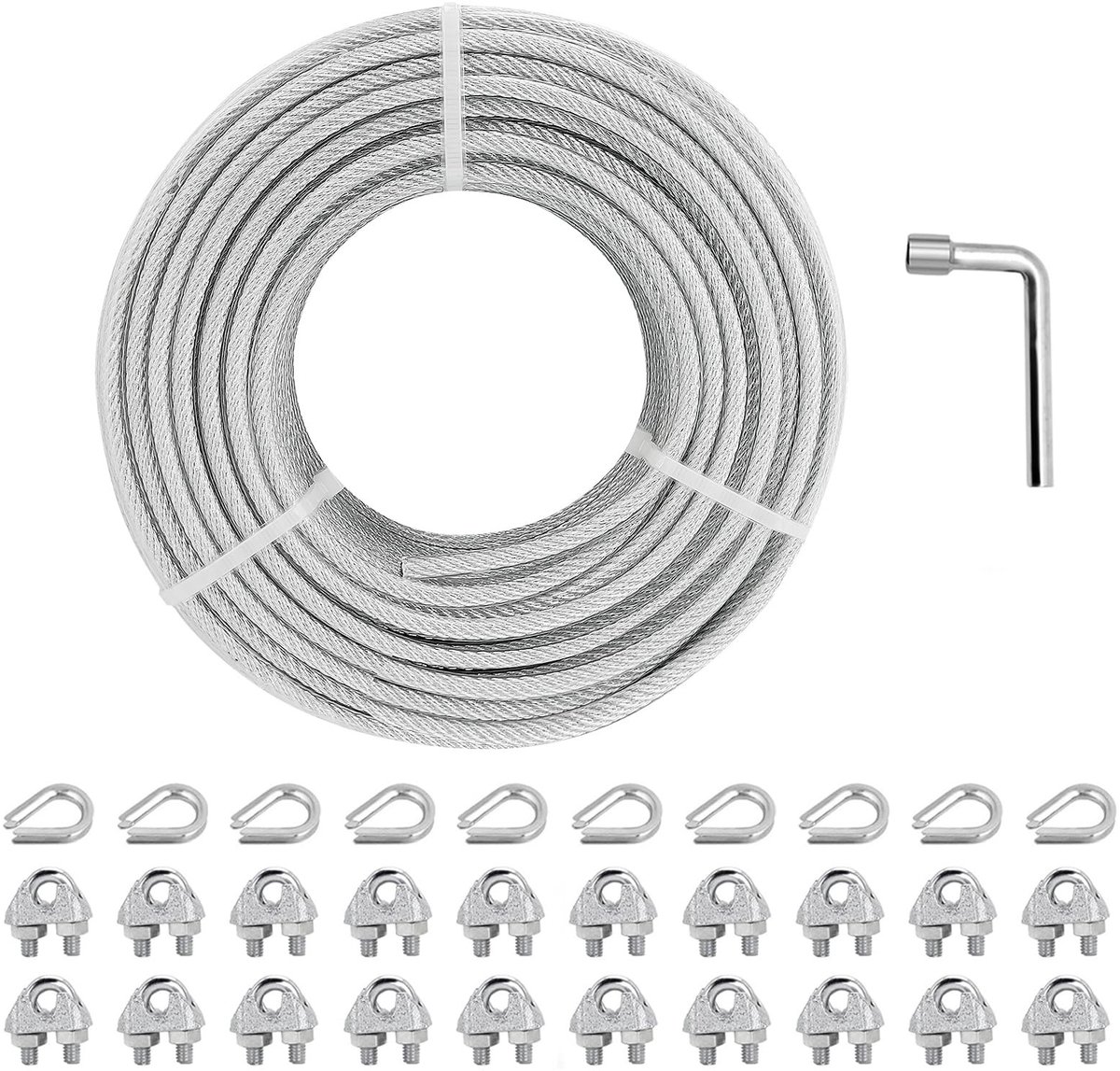 Omgoods - 100Ft Stalen Kabel Voor Tenspanning met PVC Coating