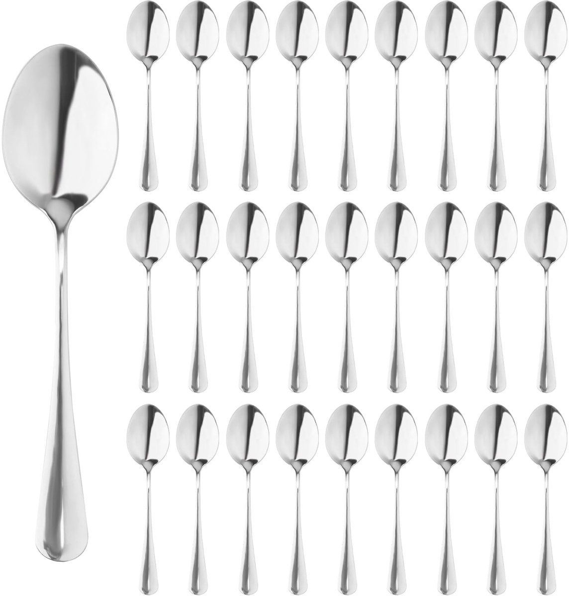 Omgoods - Set van 50 RVS Theelepels van 17 cm voor Koffie en Desserts