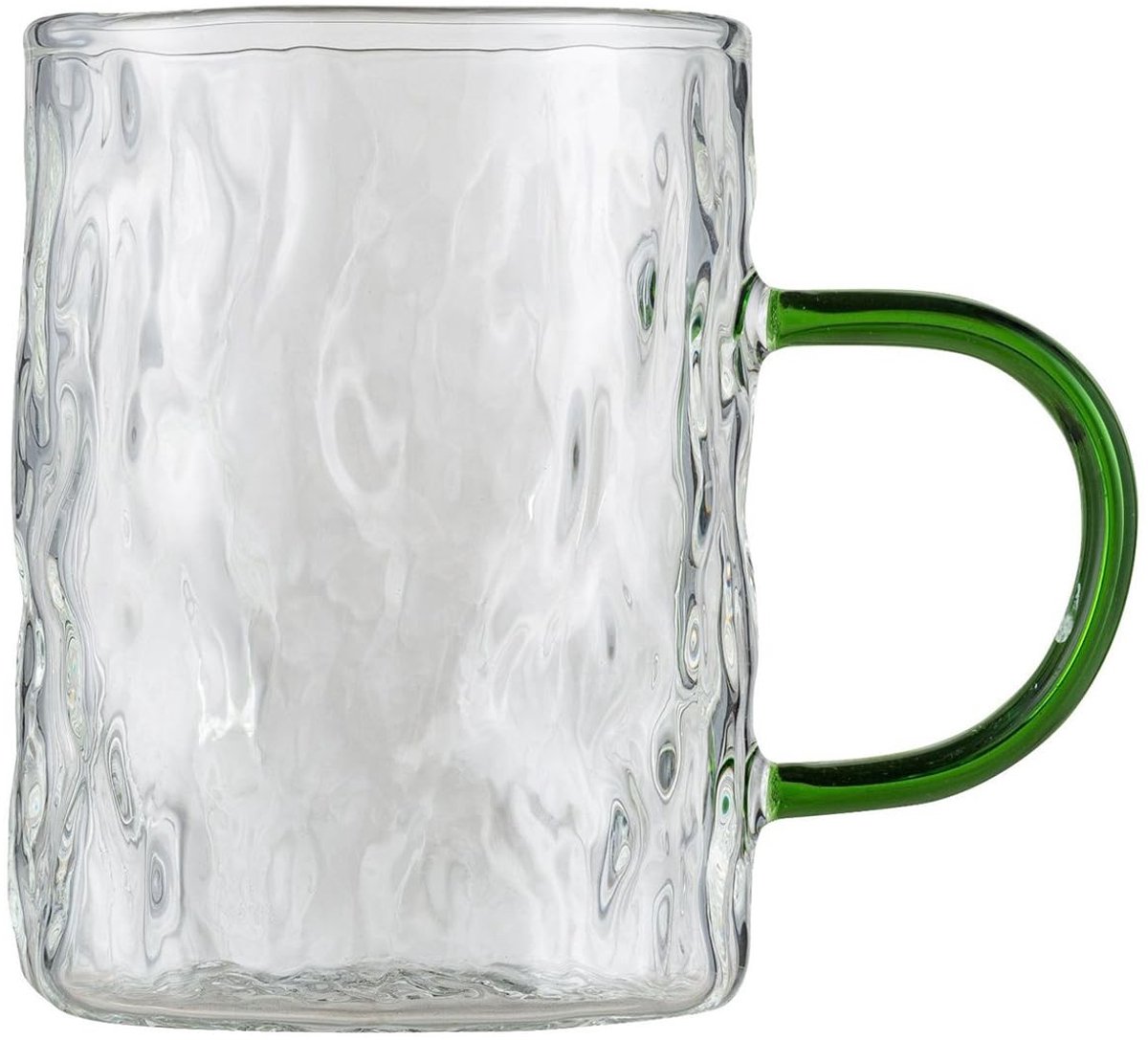 Omgoods - Transparante Frosted Koffiemok met Gekleurde Handgreep