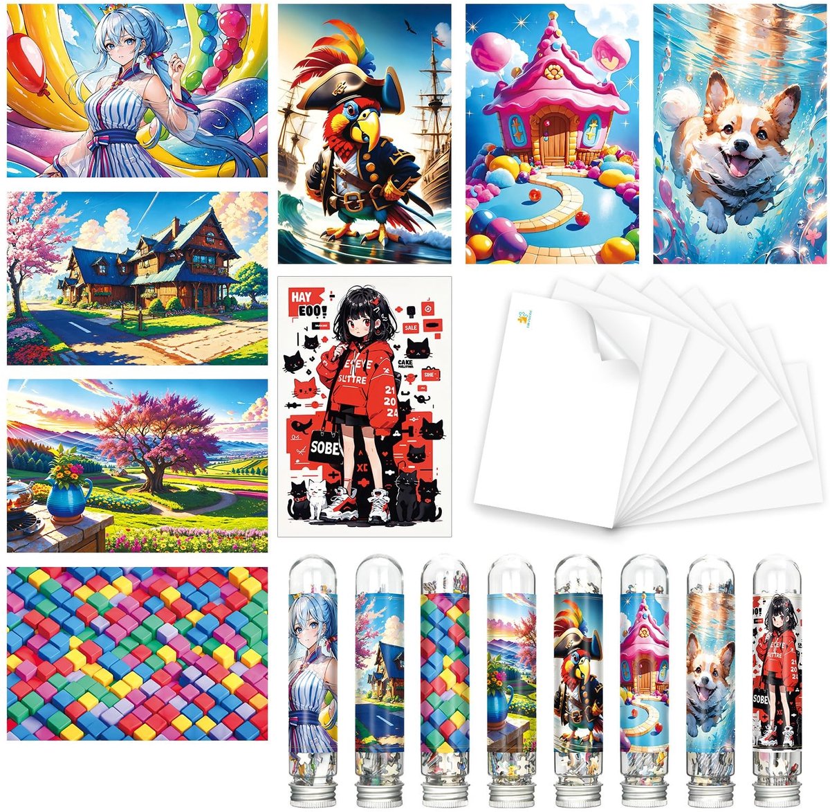 Omgoods - Mini Puzzles voor Volwassenen - 8 Packs met 234 Stukjes