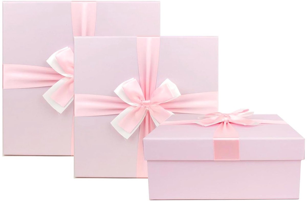 Omgoods - Luxe Baby Roze Cadeau Doos Set van 3