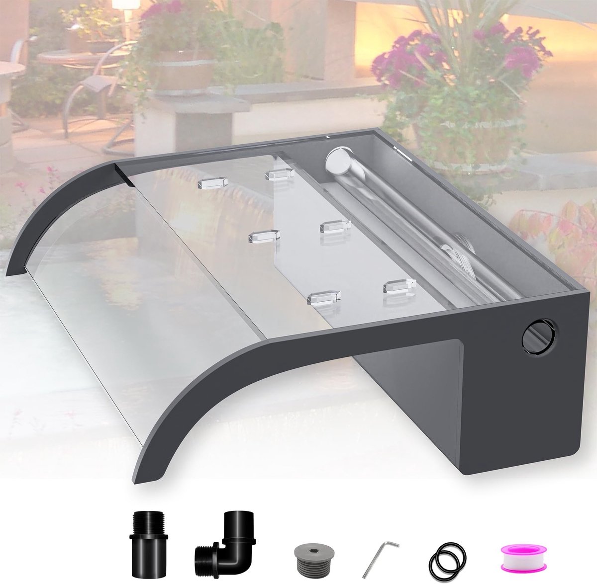 Omgoods - Acrylic Waterfall Blade Kit voor Tuin en Vijverdecoratie, 30 cm