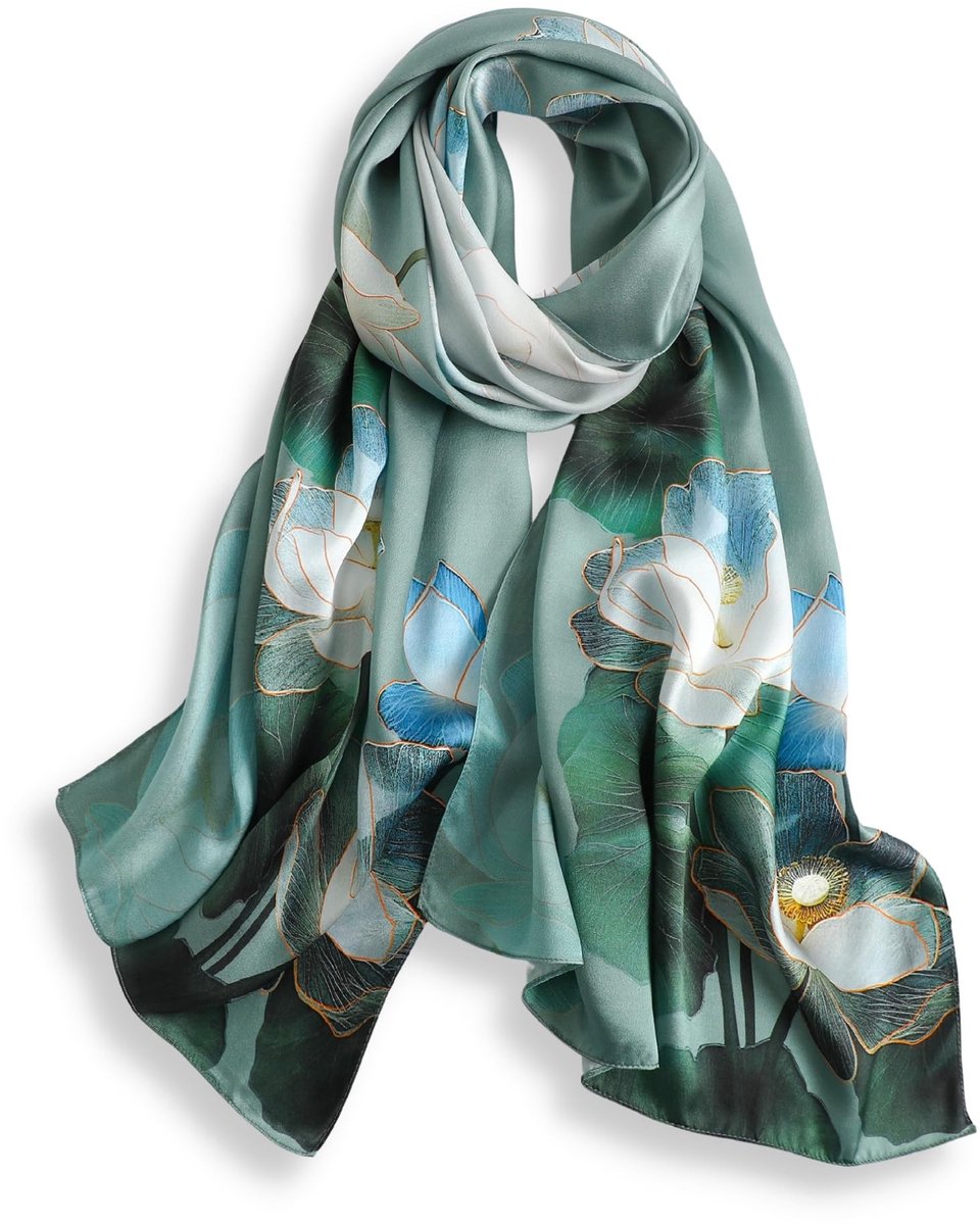 Omgoods - 100% Mulberry Zijde Sjaal voor Vrouwen 170 x 53 cm