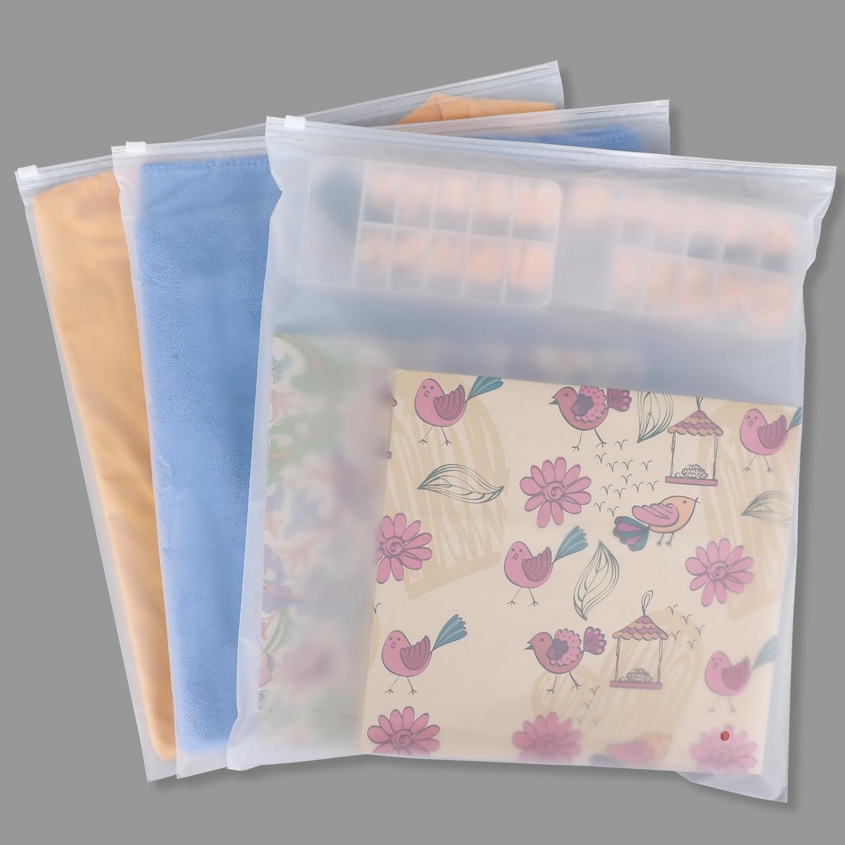 Omgoods - 50 Stuks Grote Frosted Zipper Bags voor Kleding