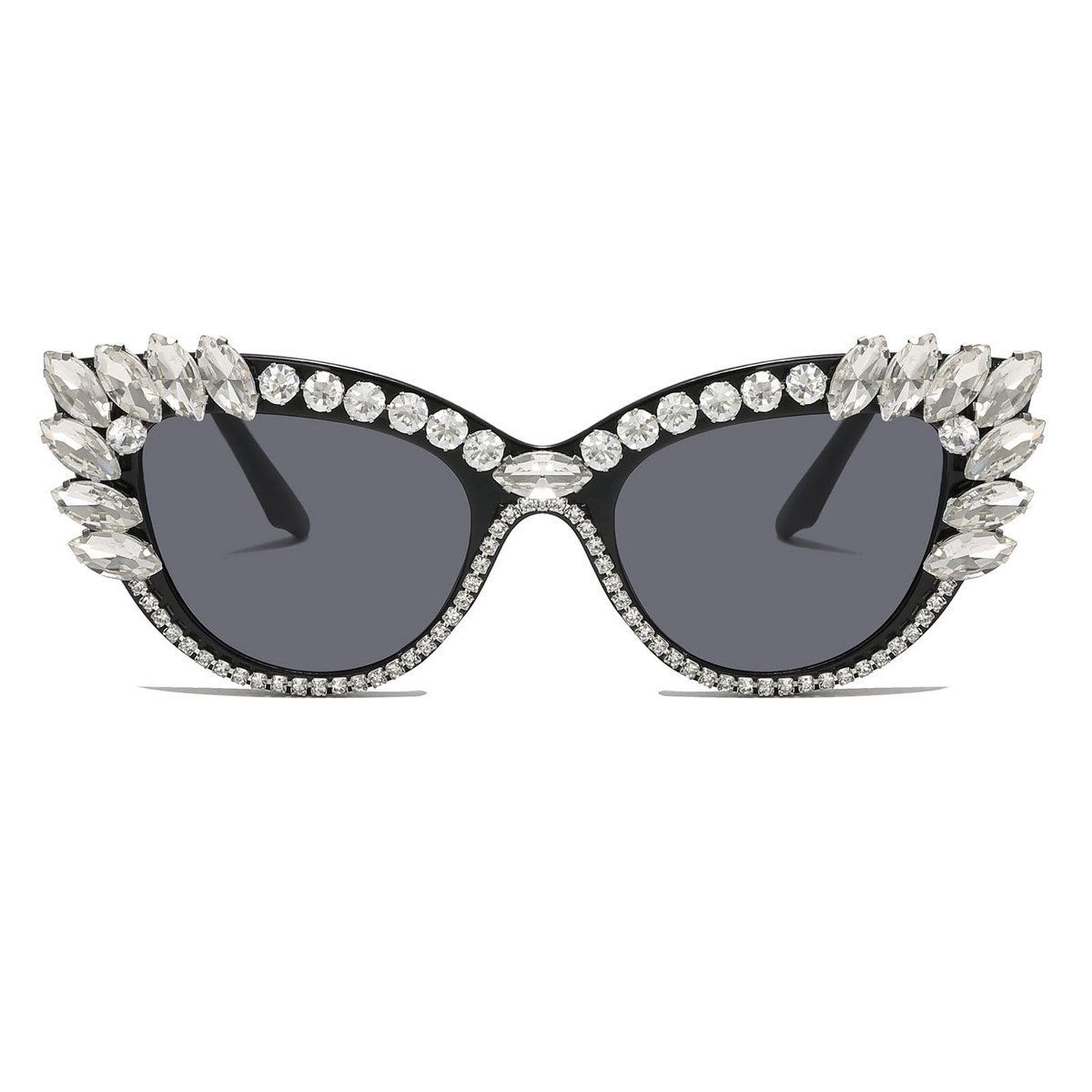 Omgoods - Retro Cat Eye Zonnebril met Strass Steentjes