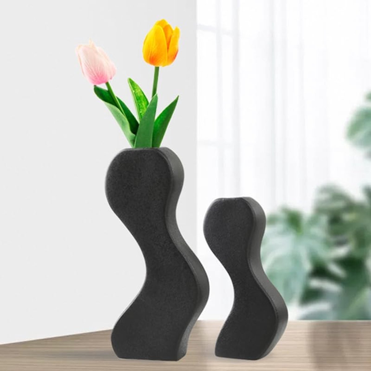 Omgoods - Set van 2 Decoratieve Keramische Vazen