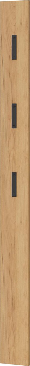 Omgoods - Hangerpaneel met Drie Uittrekbare Haken, Eiken