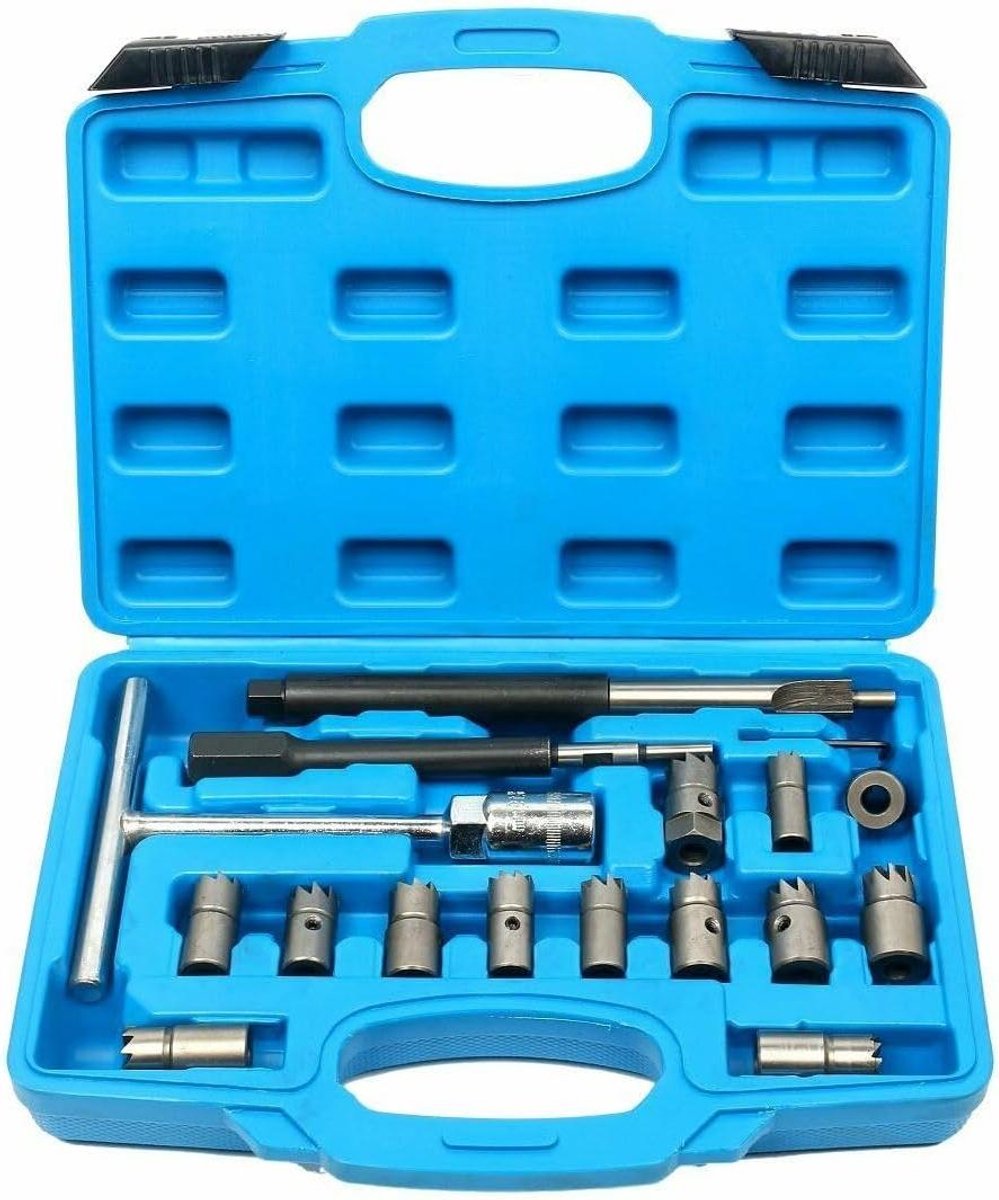 Diesel Injector Frees Set - Zitting Frees - Diesel Onderhoud - 17-delige Complete Set - 32x23x6 cm - Zwart