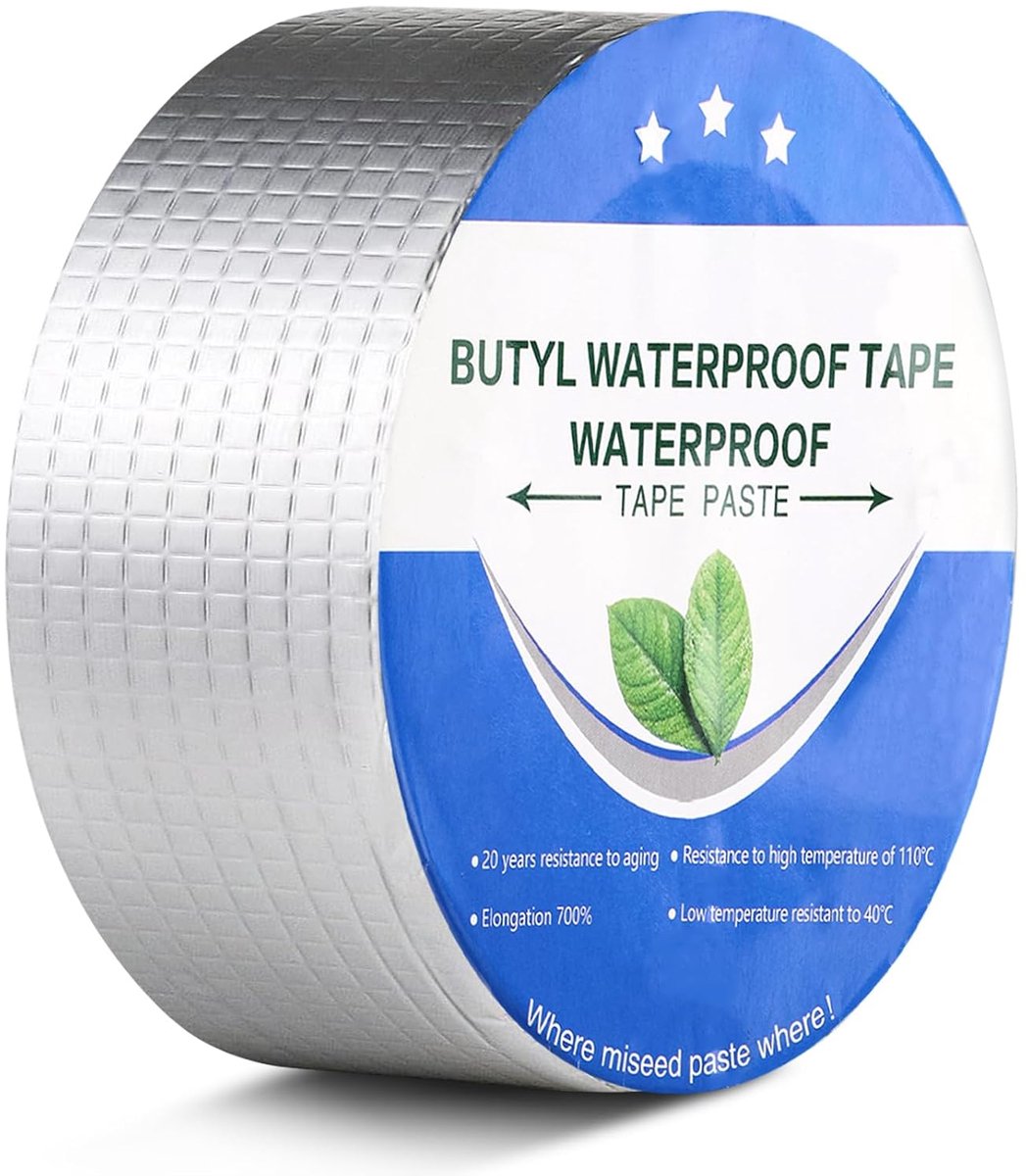 SnelShoppen - Waterproof tape, butyl tape, afdichtingstape, waterpijp, oppervlaktescheur reparatietape, afvoeren, pijpbreuken, zelfklevend, 10 meter