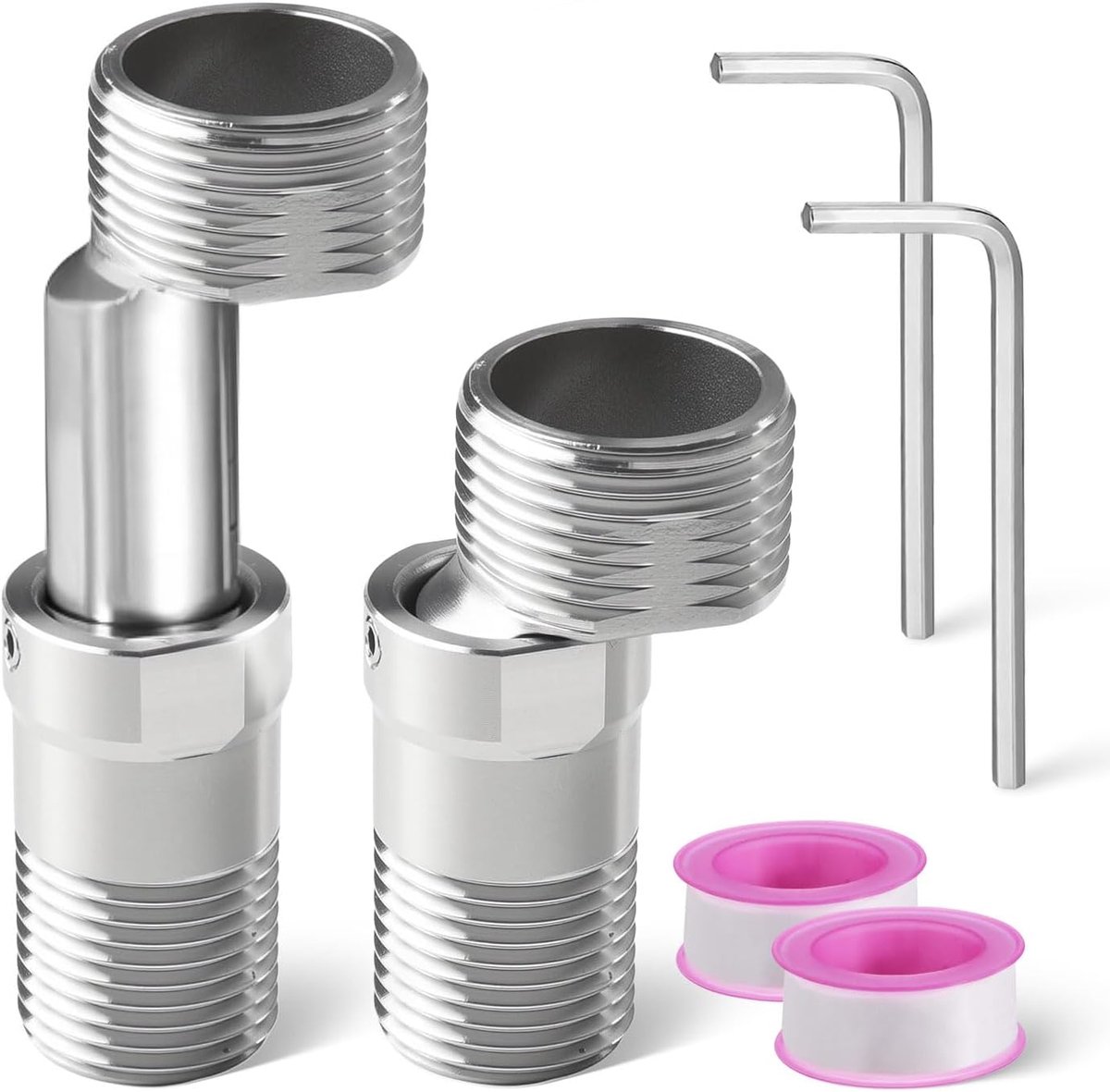 2PCS S-Shower Faucet Adapter Faucet Adapter Faucet Adapter Faucet to Shower Adapter 360° Adjustable Stainless Steel - ShopVlot