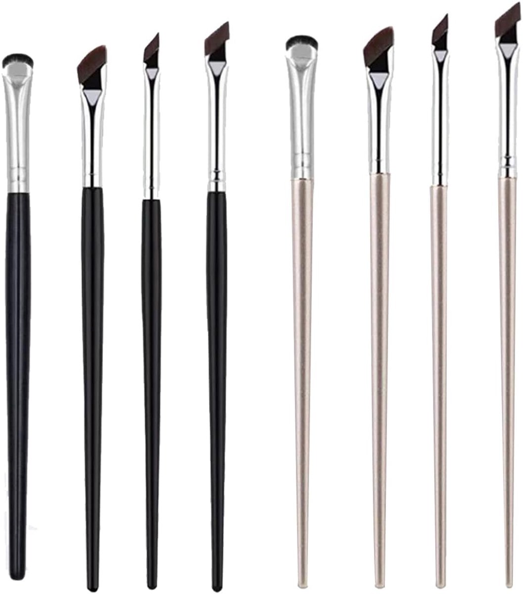 Pack of 8 Eyeliner Brushes, Eye Shadow Brush, Angled Thin Professional Eyebrow Brush, Precise Makeup, Eyebrow Brush - ShopVlot