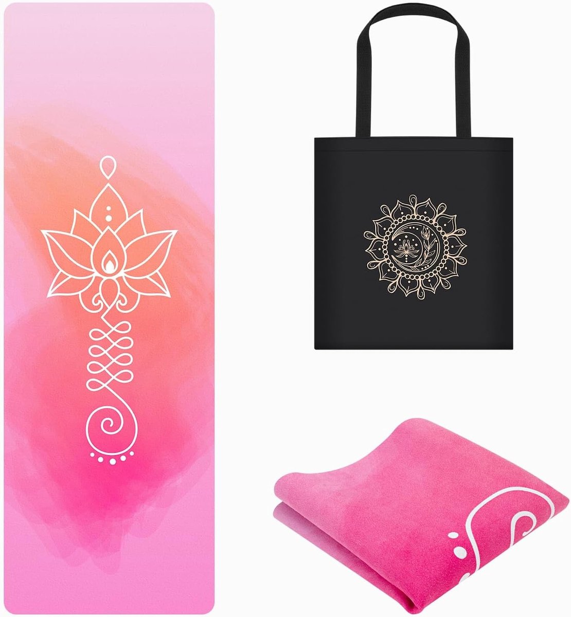 SnelShoppen - Reis Yoga Mat 1,5 mm Dikke Opvouwbare Antislip Fitness Mat voor Pilates Gym Stretching Zweetabsorberend 183 x 61 cm