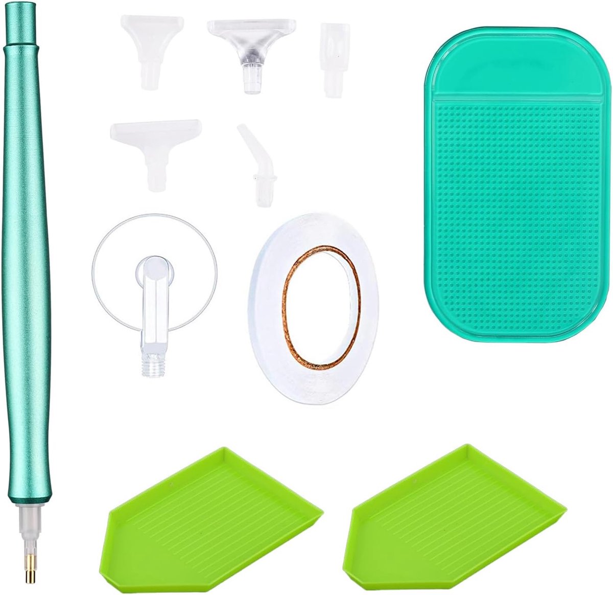 Pen voor diamantschilderen - boorset met 5D-harspunt - 7 reservekoppen - complete accessoires voor knutselen - ShopVlot