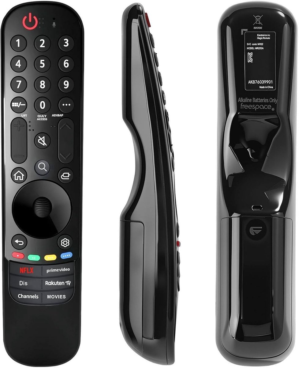SnelShoppen - Magic Afstandsbediening Geschikt voor LG OLED QNED NanoCell 4K Slimme Televisies, Vervangende Controle met Sneltoetsen, Geen Stemcontrol