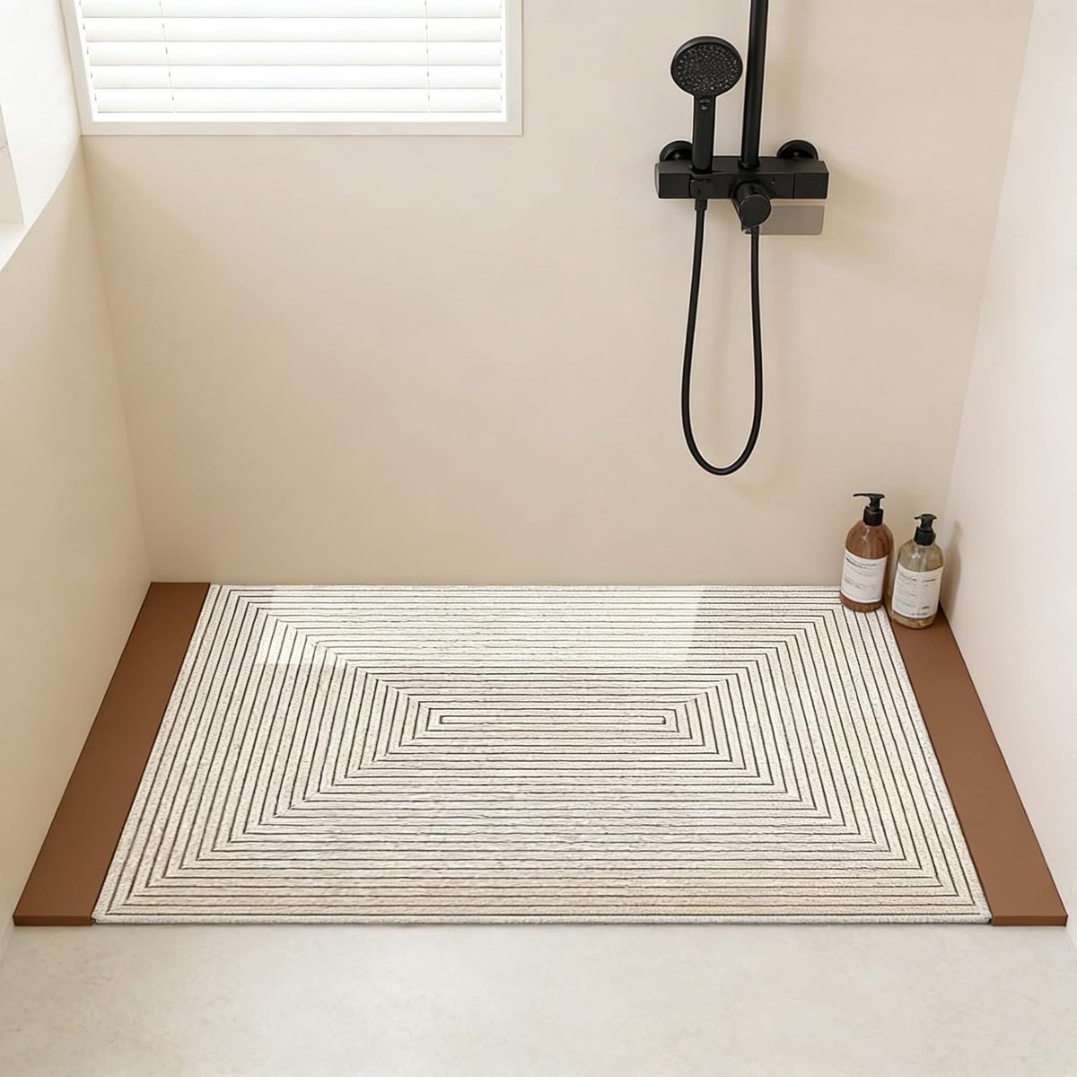 SnelShoppen - Badmat, Antislip Lange Mat, Sneldrogende Badmat, Douchemat, PVC Loofah, Zacht Comfort met Afvoergaten, Badmat voor Natruimtes (60 x 120