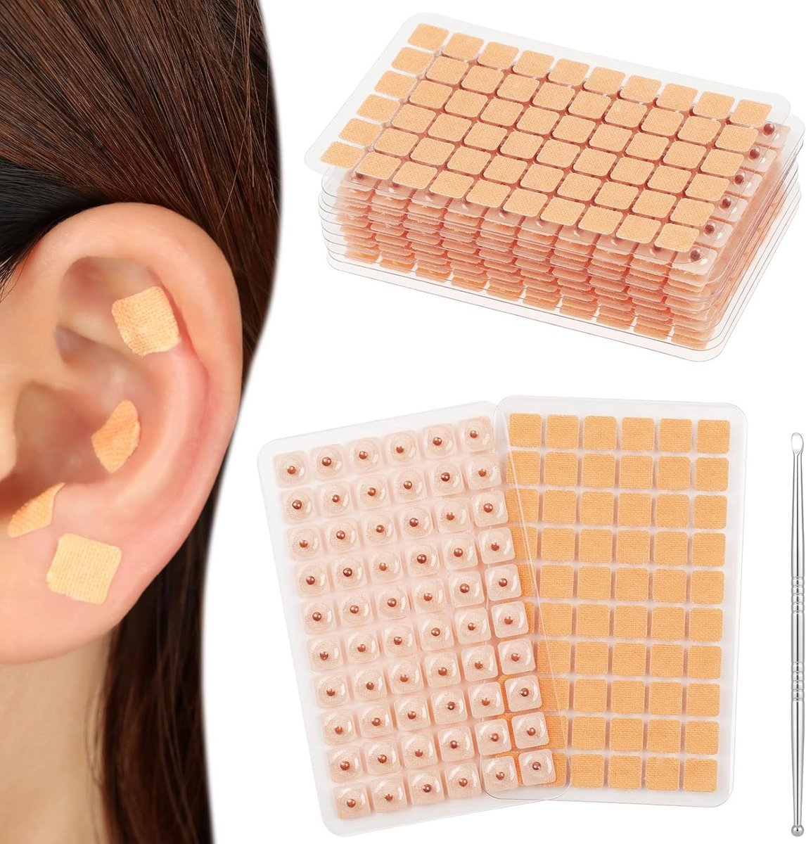 Acupressuur Patches Set - 600 Stuks Natuurlijke Rhinestones - Naaldvrije Therapie - Stressverlichting - ShopVlot