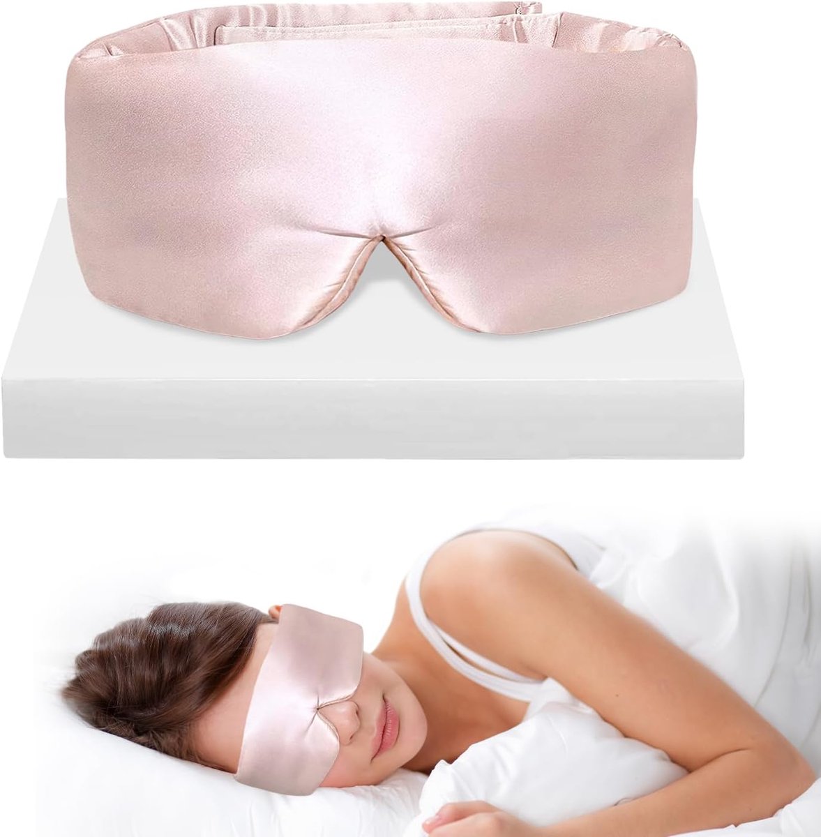 Slaapmasker 3D - 100% Mulberry Zijde - Ademend en Zacht - Ideaal voor Reizen - ShopVlot