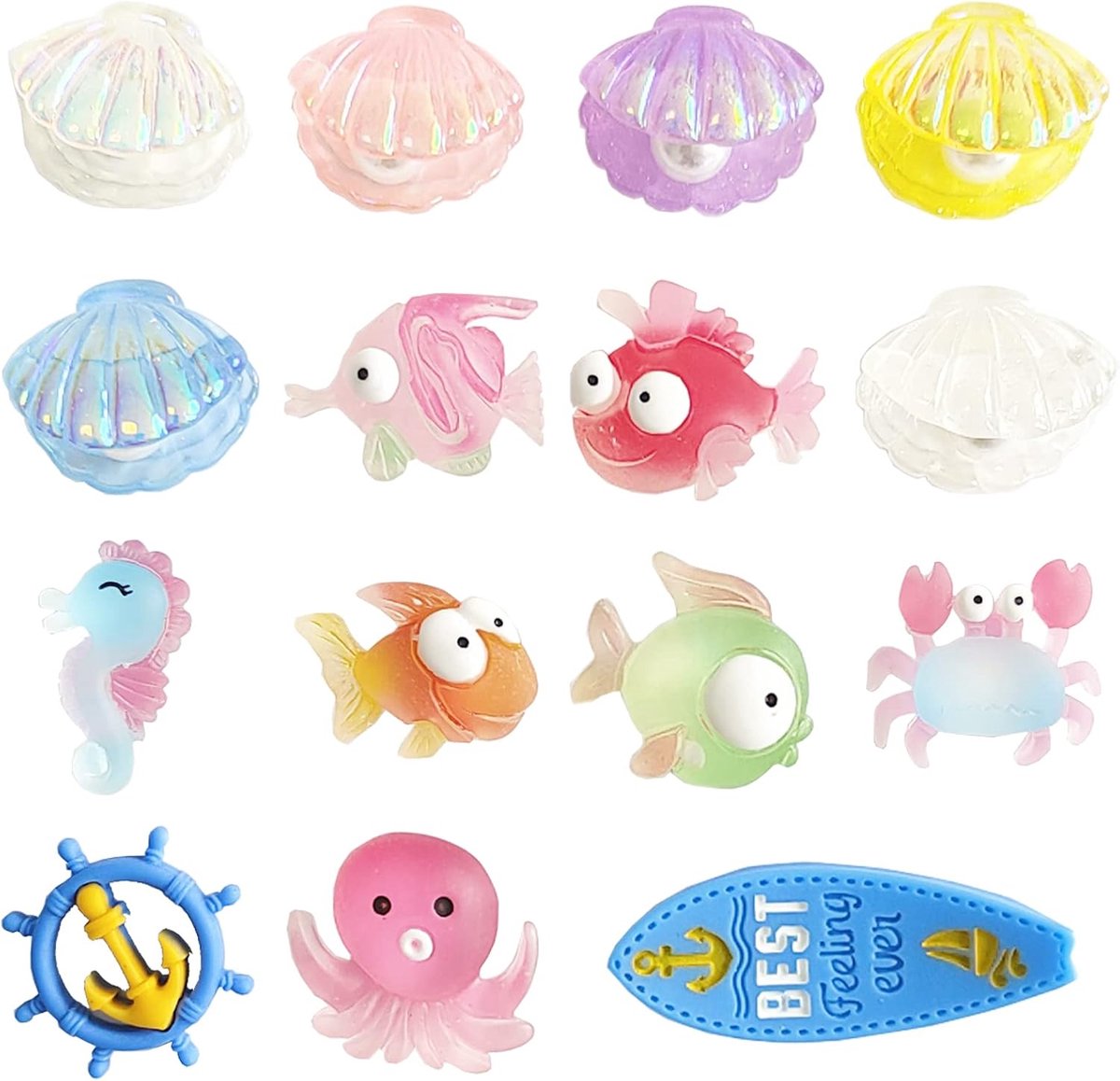 Resin cabochons sterrenvis - 15 stuks - creatieve zeedierdecoratie - perfect voor mobiele telefoons - ShopVlot