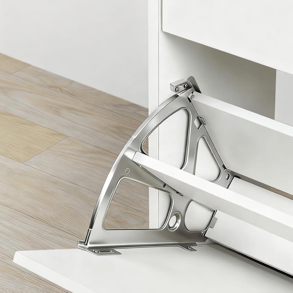 SnelShoppen - 2 stuks Schoenkast Scharnieren, RVS Ladescharnieren, Kast Flip Frame Schoenen Draai Rack Reserve Onderdelen Kast Draaiframe (Drie Lagen)