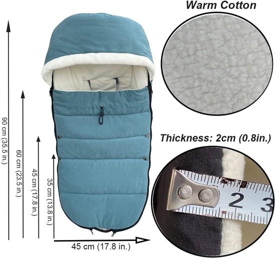 SnelShoppen - Universele Baby Buggy Voetenzak Warm en Zacht Voering Waterdichte Stof Geschikt voor Prams en Buggy's Inclusief Draagtas - Machinewasbaa van Snelshoppen — afbeelding 5