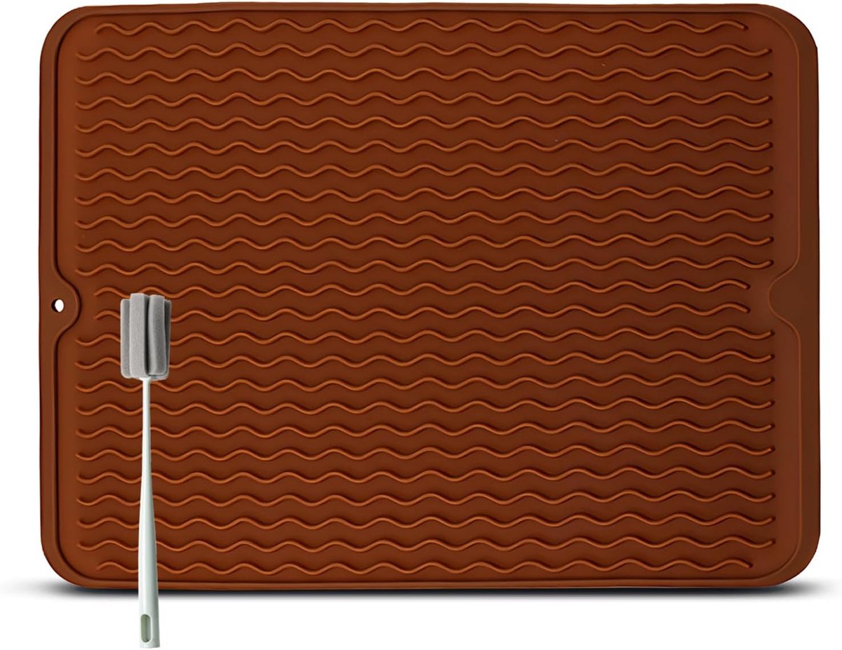 Silicone draining mat 50 x 40 cm - groot en opvouwbaar - waterdicht en antislip - eenvoudig schoon te maken - SnelShoppen