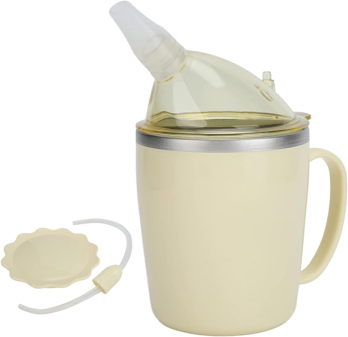 SnelShoppen - Volledig Levensbestendige Drinkbekers voor Volwassenen, Lekvrij, RVS 304, 350ml, Aanpasbare Rietjes, Voor Thuis en Ziekenhuis