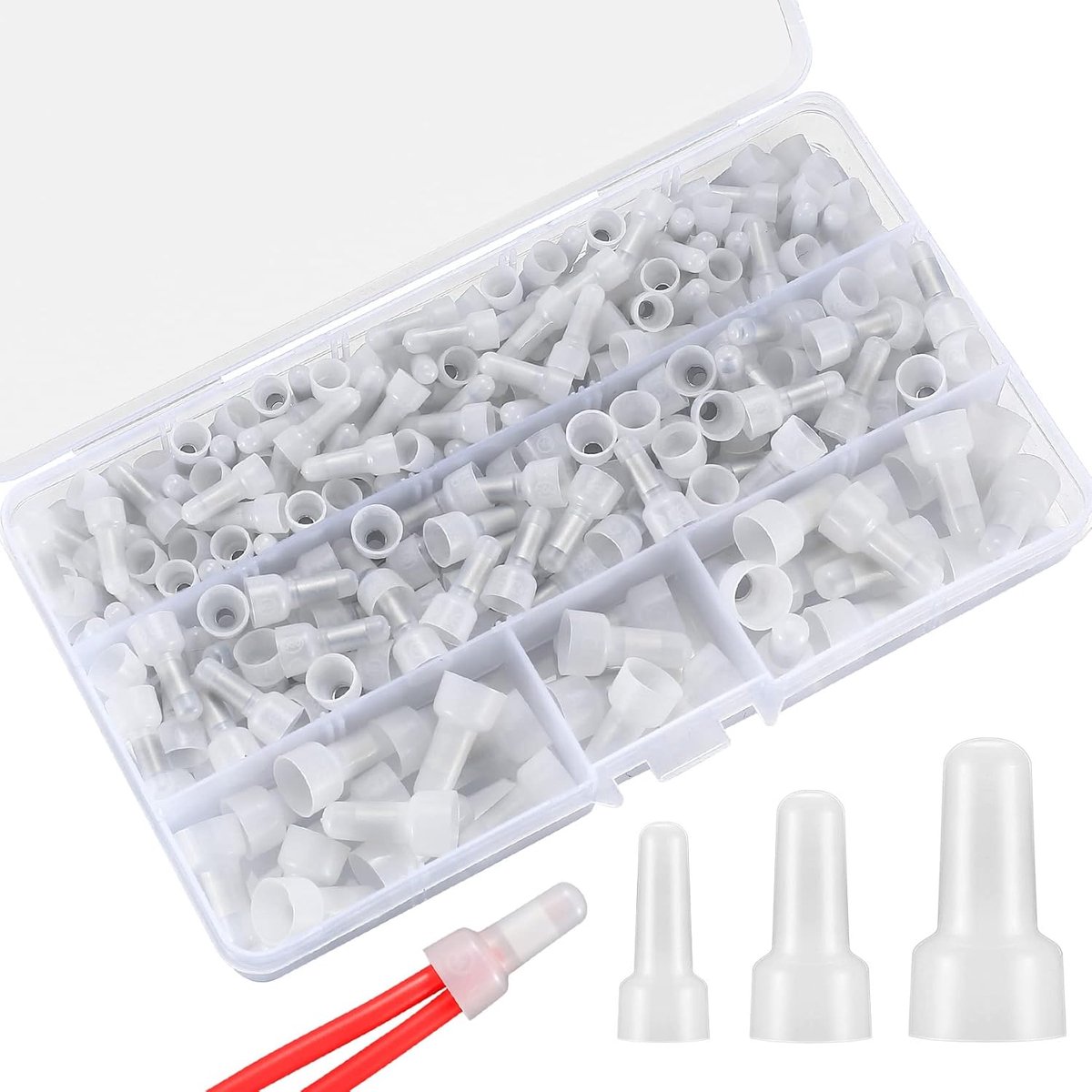 250pcs Closed End Caps, Cable End Connectors, 22-16/16-14/12-10 Gauge End Crimp Cable, Terminal Clamp, Compression - ShopVlot