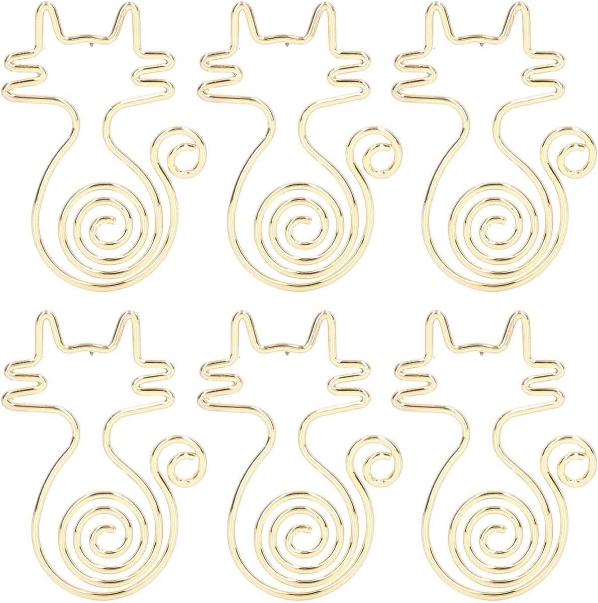 Papierclips Dierenvorm - 100 Stuks Gouden Mini Clips - Schattige Kat en Hond - Perfect voor Organiseren - ShopVlot