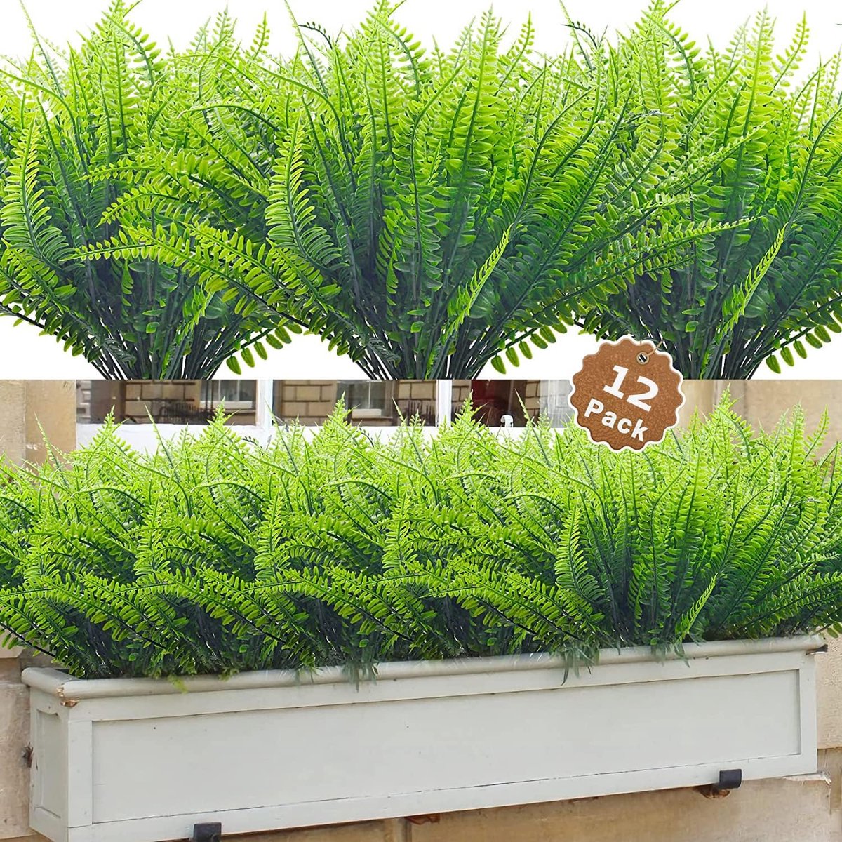 SnelShoppen - 6 Stuks Kunstgras Planten 40 cm - UV Bestendig Nepgras voor Tuin, Balkon, en Patio - Groen - Onderhoudsvrij