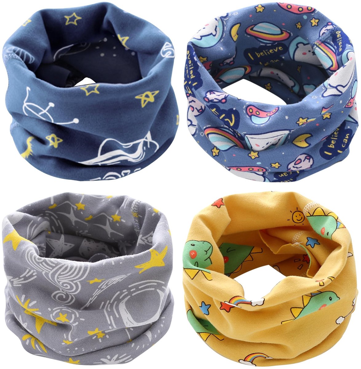 Omgoods - Set van 4 Kinder Sjaals voor Jongens en Meisjes