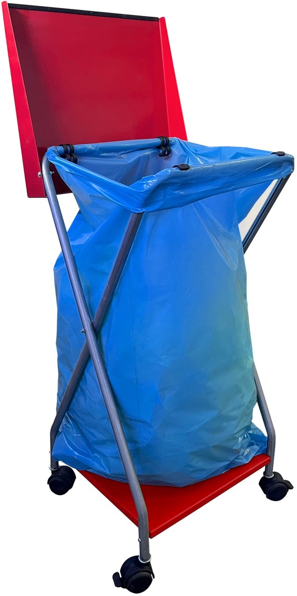 Omgoods - Afvalzakhouder met 4 Wielen en 120 Liter Capaciteit