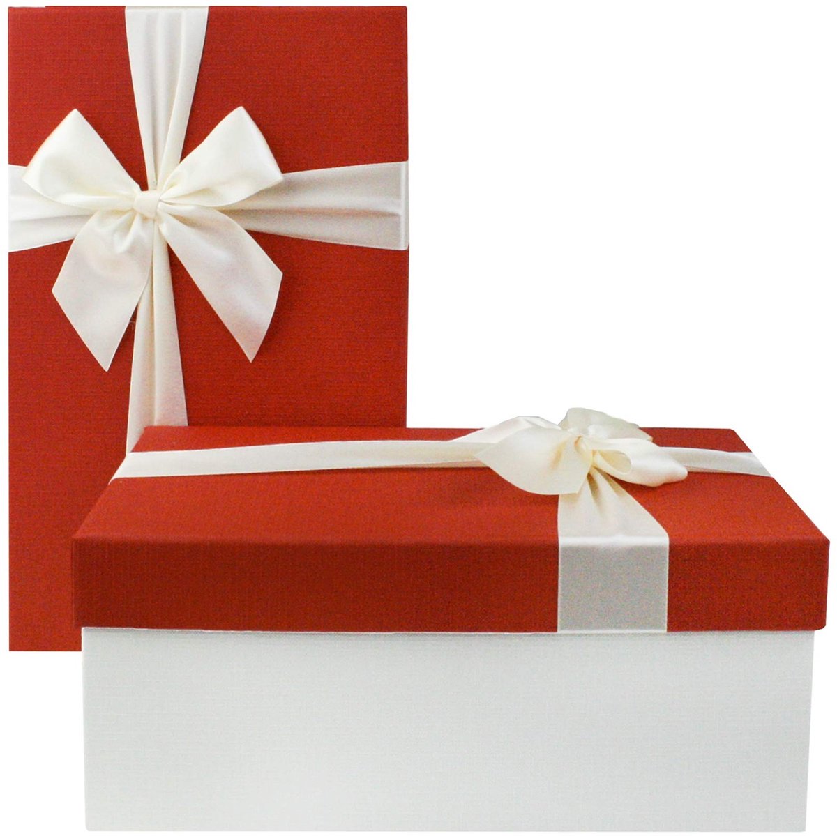 Omgoods - Geschenkdoos Set van 2 in Crème/Rood