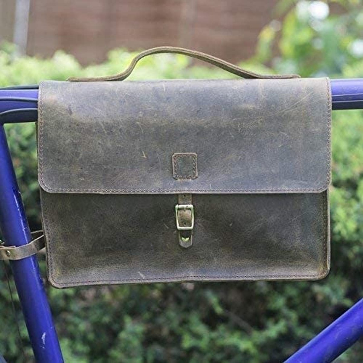 Omgoods - Vintage Leren Fietstas voor Stuur en Zadel