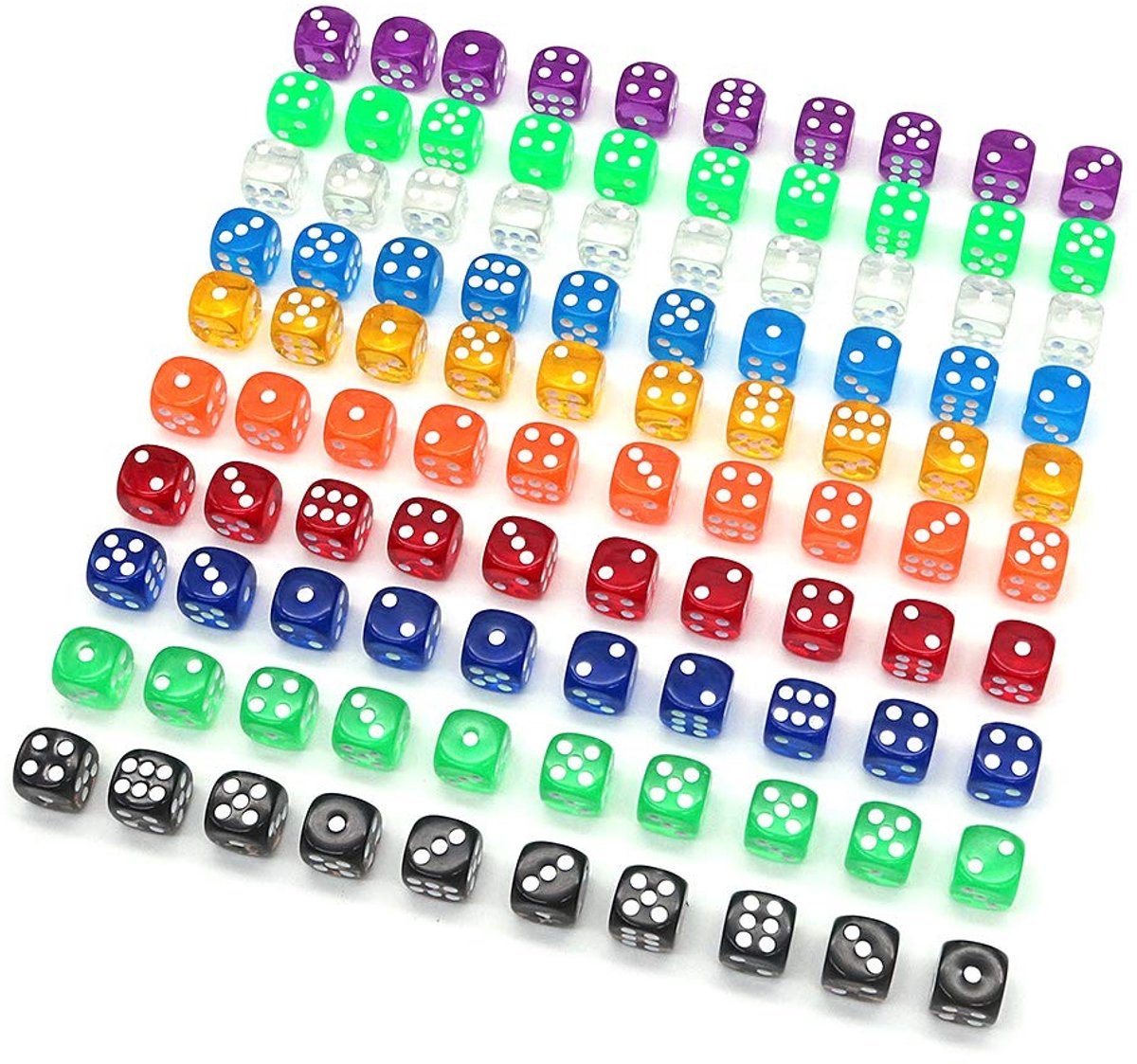 Omgoods - Set van 100 Stuks 6-zijdige Dobbelstenen 16mm