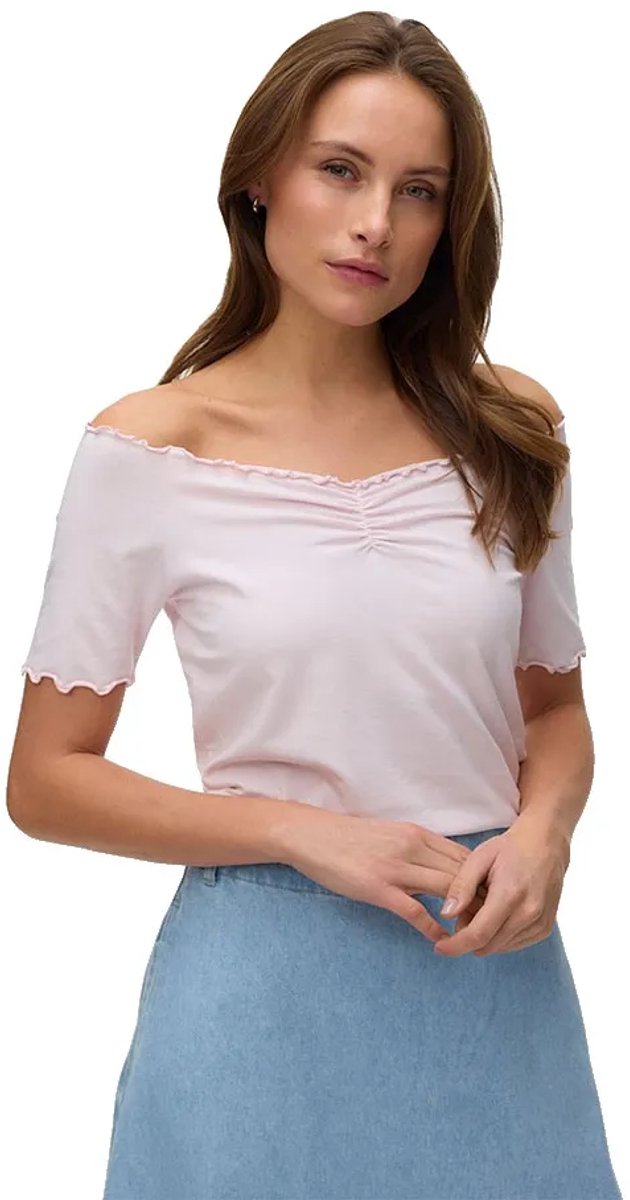 Vero Moda Awamyra Off Shoulder T-shirt Met Korte Mouwen Roze M Vrouw