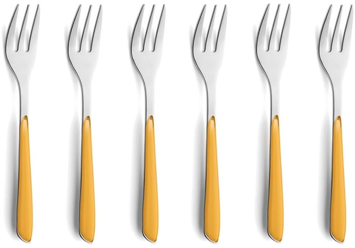 Omgoods - Set van 6 Kleurrijke Cakevorken met Kunststof Handvatten