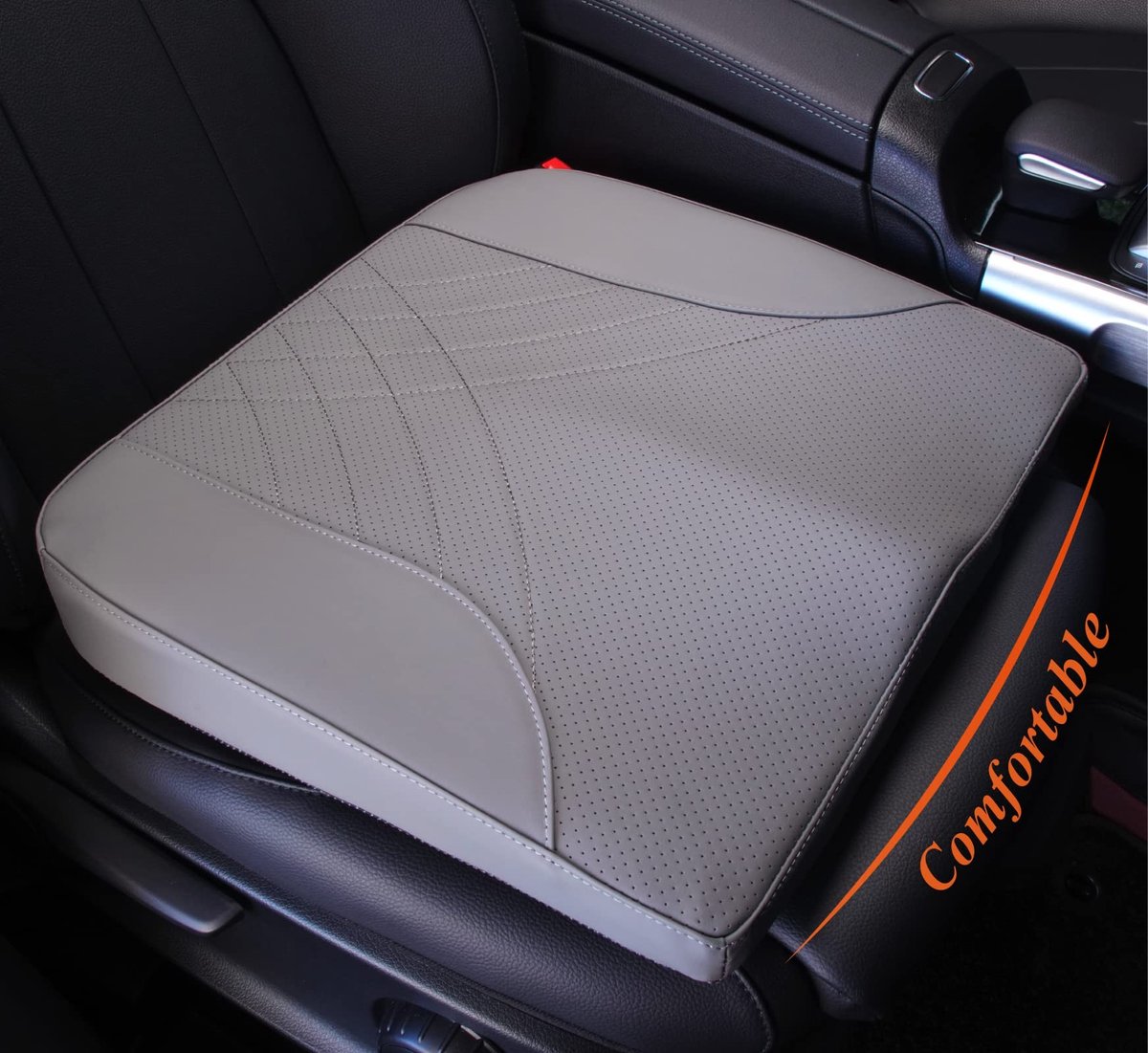 Omgoods- Autostoelkussen Traagschuim - Zitkussen Auto - Verhoging voor Bestuurders - Comfortabel Kussen - Pijnverlichting Onderrug - Verbeterd Rijzicht