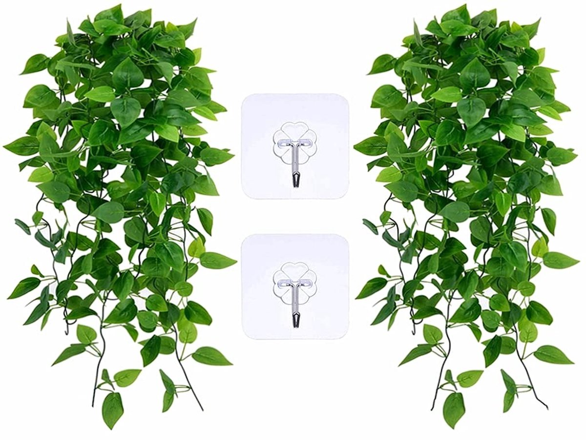 Omgoods - Set van 2 Kunstmatige Hangende Klimplanten met Haakjes
