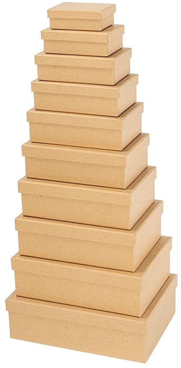 Omgoods - Gift Boxen met Deksel, 10 Stuks van Kraftpapier