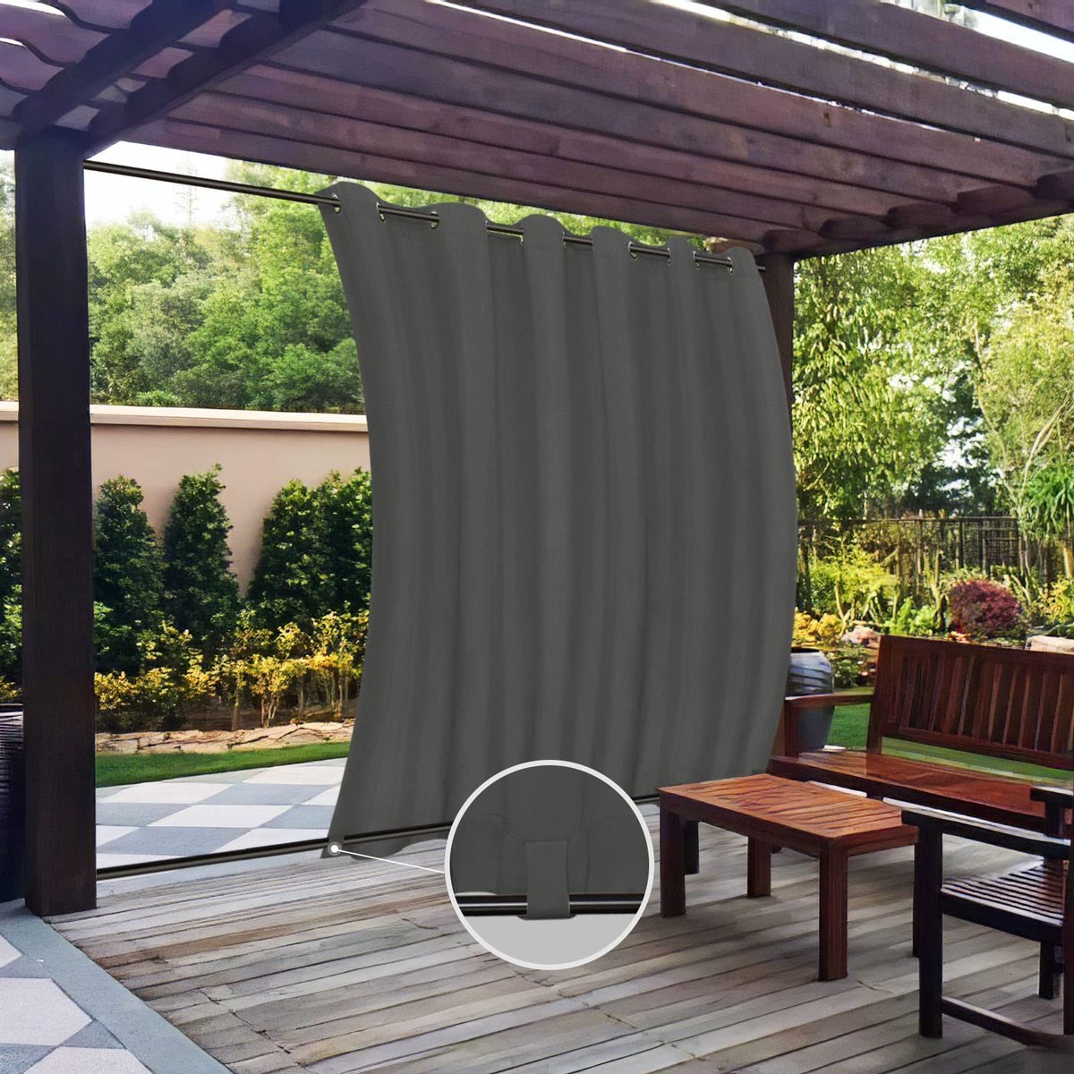 Omgoods - Waterdichte Outdoor Gordijnen voor Patio en Gazebo