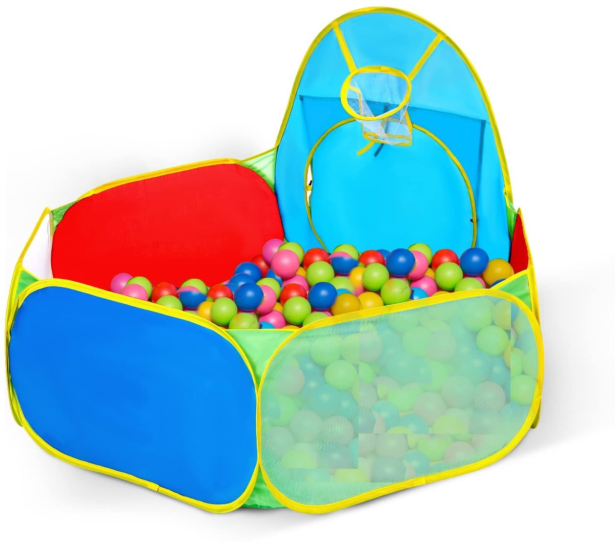 Omgoods - Opvouwbare Ballenbak voor Kinderen met Basketball Hoepel