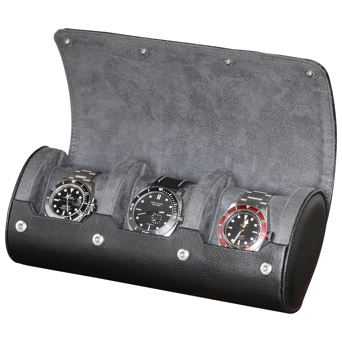Omgoods - Horloge Roll Travel Case voor 3 Horloges, Draagbare Bescherming