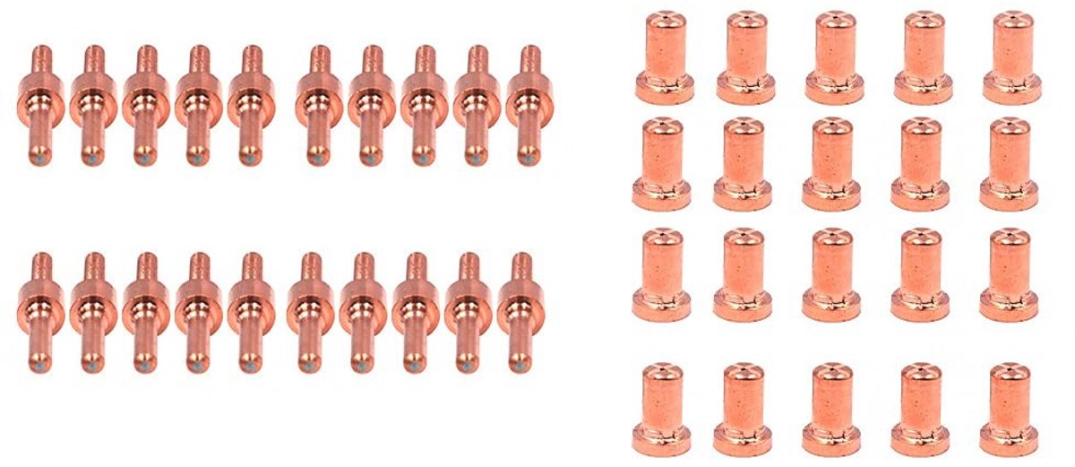 Omgoods - 60 Stuks Plasma Elektrode Tips en Nozzles voor Plasmasnijders