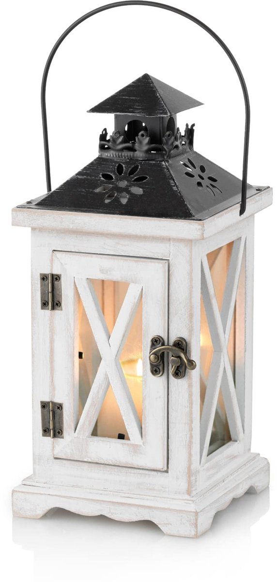 Omgoods - Vintage Houten Lantern Candle Holder voor Rustieke Decoratie